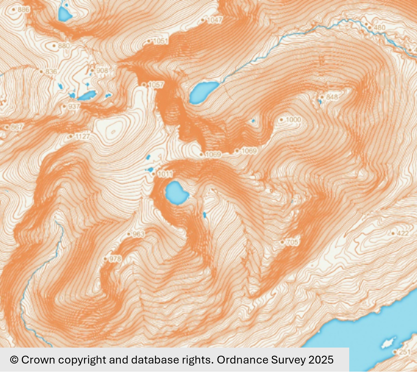 OS Terrain 5 Contour Tiles - sample image